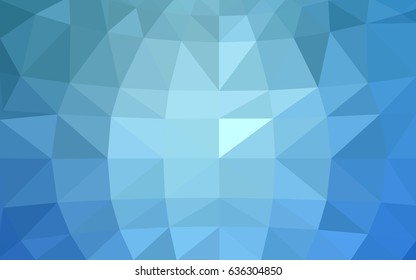 Light BLUE vector polygonal illustration, which consist of triangles. Triangular pattern for your business design. Geometric background in Origami style with gradient. 