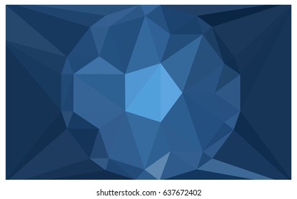 Light BLUE vector polygonal illustration, which consist of triangles with a gemstone in center. Triangular design of a huge diamond for your business. Creative geometric background of gems.