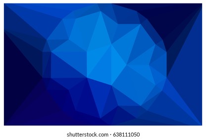 Light BLUE vector polygonal illustration, which consist of triangles with a gemstone in center. Triangular design of a huge diamond for your business. Creative geometric background of gems.