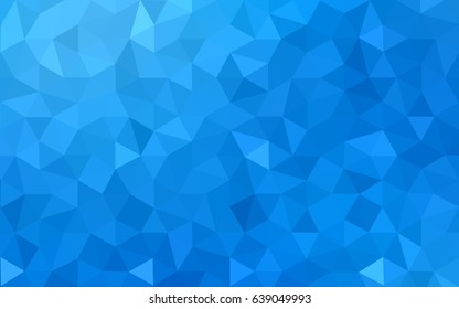 Light BLUE vector polygonal illustration, which consist of triangles. Triangular pattern for your business design. Geometric background in Origami style with gradient. 