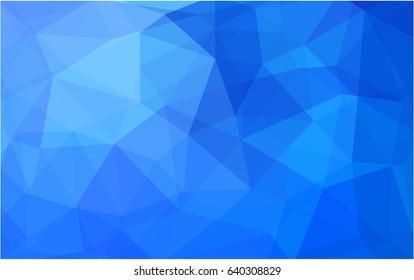 Light BLUE vector polygonal illustration, which consist of triangles. Triangular pattern for your business design. Geometric background in Origami style with gradient. 