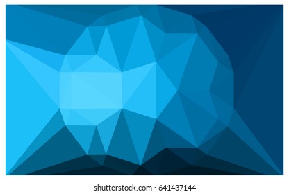 Light BLUE vector polygonal illustration, which consist of triangles with a gemstone in center. Triangular design of a huge diamond for your business. Creative geometric background of gems.