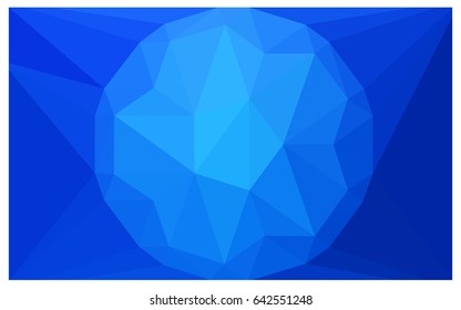 Light BLUE vector polygonal illustration, which consist of triangles with a gemstone in center. Triangular design of a huge diamond for your business. Creative geometric background of gems.