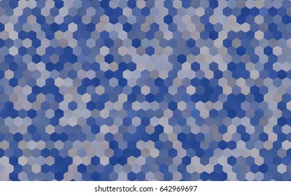 Light BLUE vector polygonal illustration, which consist of hexagons. Hexagonal pattern for your business design. Geometric background in Origami style with gradient. 