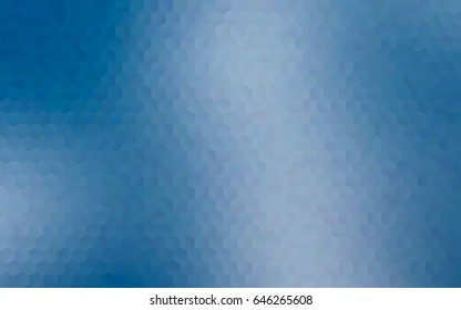 Light BLUE vector polygonal illustration, which consist of hexagons. Hexagonal pattern for your business design. Geometric background in Origami style with gradient. 