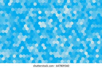 Light BLUE vector polygonal illustration, which consist of hexagons. Hexagonal pattern for your business design. Geometric background in Origami style with gradient. 