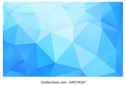 Light BLUE vector polygonal illustration, which consist of triangles. Triangular pattern for your business design. Geometric background in Origami style with gradient. 