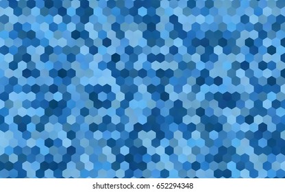 Light BLUE vector polygonal illustration, which consist of hexagons. Hexagonal pattern for your business design. Geometric background in Origami style with gradient. 
