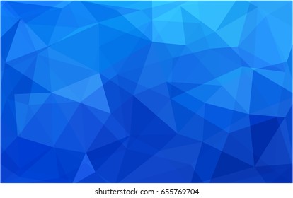 Light BLUE vector polygonal illustration, which consist of triangles. Triangular pattern for your business design. Geometric background in Origami style with gradient. 