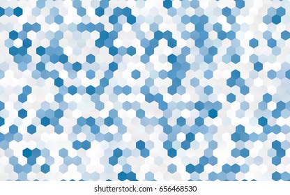 Light BLUE vector polygonal illustration, which consist of hexagons. Hexagonal design for your business. Creative geometric background in Origami style with gradient