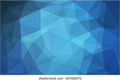 Light BLUE vector polygonal illustration, which consist of triangles. Triangular pattern for your business design. Geometric background in Origami style with gradient. 