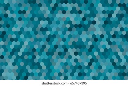 Light BLUE vector polygonal illustration, which consist of hexagons. Hexagonal design for your business. Creative geometric background in Origami style with gradient