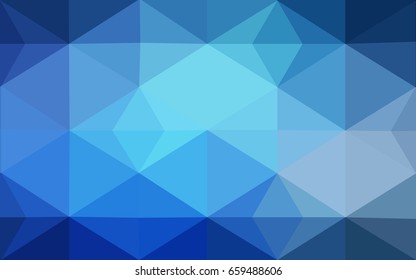 Light BLUE vector polygonal illustration, which consist of triangles. Triangular pattern for your business design. Geometric background in Origami style with gradient. 