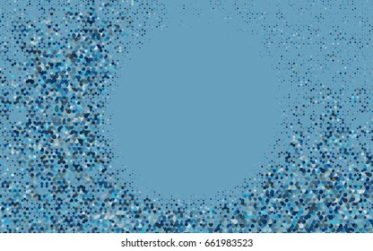 Light BLUE vector polygonal illustration, which consist of hexagons. Hexagonal design for your business. Creative geometric background in Origami style with gradient