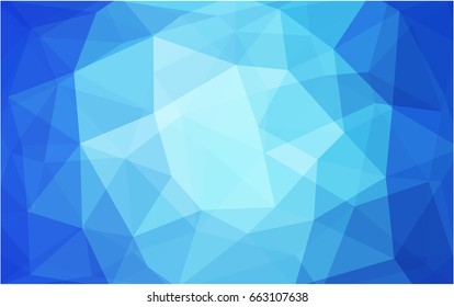 Light BLUE vector polygonal illustration, which consist of triangles. Triangular pattern for your business design. Geometric background in Origami style with gradient. 