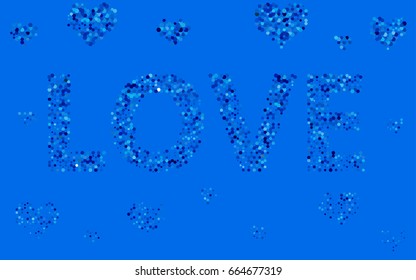 Light BLUE vector polygonal illustration, which consist of hexagons. Hexagonal pattern for your business design. Geometric background in Origami style with gradient. 