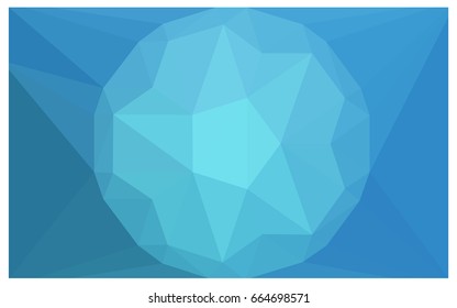 Light BLUE vector polygonal illustration, which consist of triangles with a gemstone in center. Triangular design of a huge diamond for your business. Creative geometric background of gems.