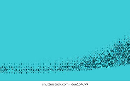 Light BLUE vector polygonal illustration, which consist of hexagons. Hexagonal design for your business. Creative geometric background in Origami style with gradient