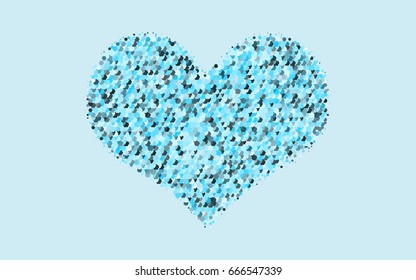 Light BLUE vector polygonal illustration, which consist of hexagons. Hexagonal pattern for your business design. Geometric background in Origami style with gradient. 