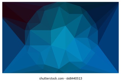 Light BLUE vector polygonal illustration, which consist of triangles with a gemstone in center. Triangular design of a huge diamond for your business. Creative geometric background of gems.