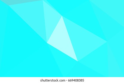 Light BLUE vector polygonal illustration, which consist of triangles. Triangular design for your business. Creative geometric background in Origami style with gradient