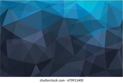 Light BLUE vector polygonal illustration, which consist of triangles. Triangular pattern for your business design. Geometric background in Origami style with gradient. 