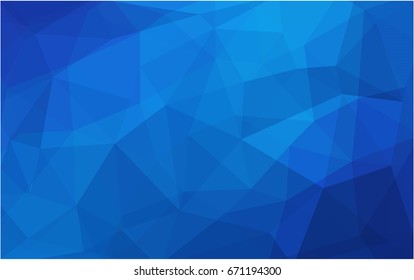 Light BLUE vector polygonal illustration, which consist of triangles. Triangular pattern for your business design. Geometric background in Origami style with gradient. 