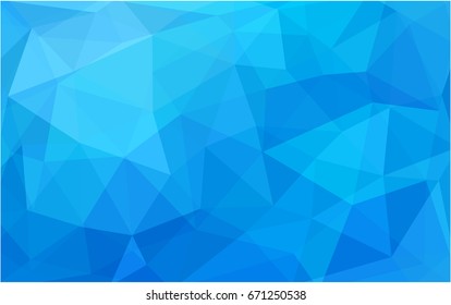Light BLUE vector polygonal illustration, which consist of triangles. Triangular pattern for your business design. Geometric background in Origami style with gradient. 