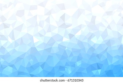 Light BLUE vector polygonal illustration, which consist of triangles. Triangular pattern for your business design. Geometric background in Origami style with gradient. 