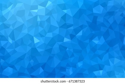 Light BLUE vector polygonal illustration, which consist of triangles. Triangular pattern for your business design. Geometric background in Origami style with gradient. 