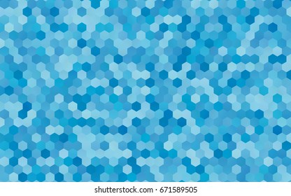 Light BLUE vector polygonal illustration, which consist of hexagons. Hexagonal pattern for your business design. Geometric background in Origami style with gradient. 