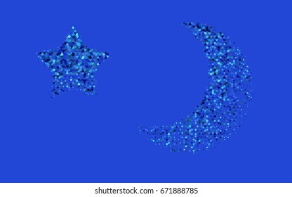Light BLUE vector polygonal illustration, which consist of hexagons. Hexagonal design for your business. Creative geometric background in Origami style with gradient