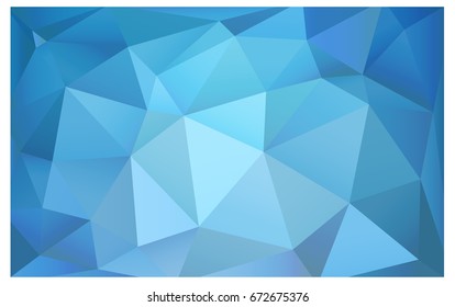 Light BLUE vector polygonal illustration, which consist of triangles. Triangular pattern for your business design. Geometric background in Origami style with gradient. 