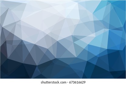 Light BLUE vector polygonal illustration, which consist of triangles. Triangular pattern for your business design. Geometric background in Origami style with gradient. 