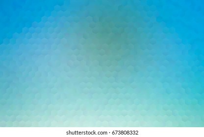 Light BLUE vector polygonal illustration, which consist of hexagons. Hexagonal design for your business. Creative geometric background in Origami style with gradient