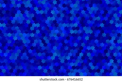Light BLUE vector polygonal illustration, which consist of hexagons. Hexagonal pattern for your business design. Geometric background in Origami style with gradient. 