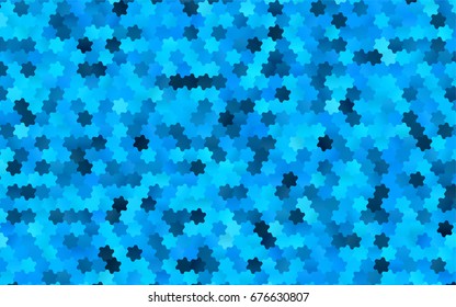 Light BLUE vector polygonal illustration, which consist of hexagons. Hexagonal pattern for your business design. Geometric background in Origami style with gradient. 