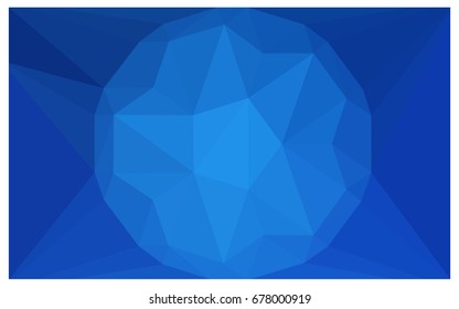 Light BLUE vector polygonal illustration, which consist of triangles with a gemstone in center. Triangular design of a huge diamond for your business. Creative geometric background of gems.