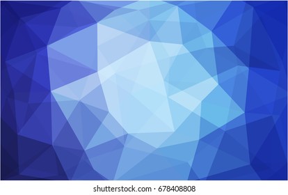 Light BLUE vector polygonal illustration, which consist of triangles. Triangular pattern for your business design. Geometric background in Origami style with gradient. 