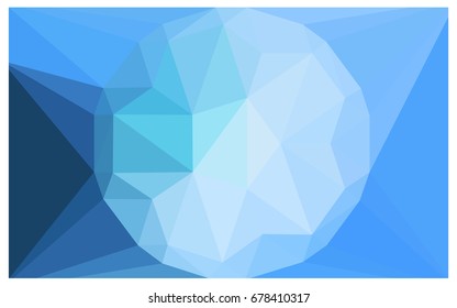Light BLUE vector polygonal illustration, which consist of triangles with a gemstone in center. Triangular design of a huge diamond for your business. Creative geometric background of gems.