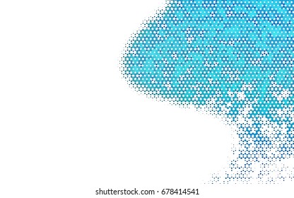Light BLUE vector polygonal illustration, which consist of hexagons. Hexagonal pattern for your business design. Geometric background in Origami style with gradient. 