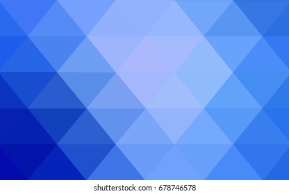 Light BLUE vector polygonal illustration, which consist of triangles. Triangular pattern for your business design. Geometric background in Origami style with gradient. 