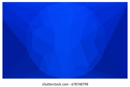 Light BLUE vector polygonal illustration, which consist of triangles with a gemstone in center. Triangular design of a huge diamond for your business. Creative geometric background of gems.