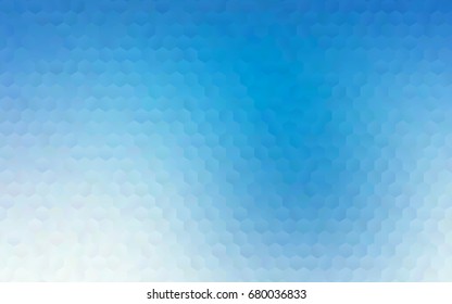 Light BLUE vector polygonal illustration, which consist of hexagons. Hexagonal pattern for your business design. Geometric background in Origami style with gradient. 