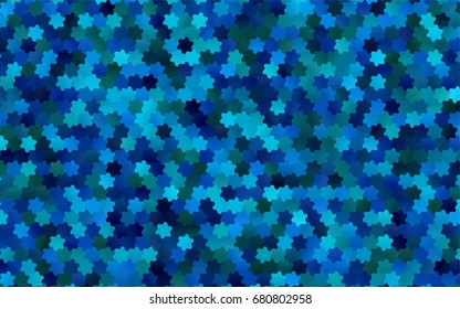 Light BLUE vector polygonal illustration, which consist of hexagons. Hexagonal pattern for your business design. Geometric background in Origami style with gradient. 