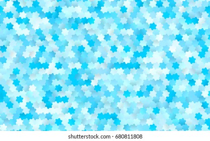Light BLUE vector polygonal illustration, which consist of hexagons. Hexagonal pattern for your business design. Geometric background in Origami style with gradient. 