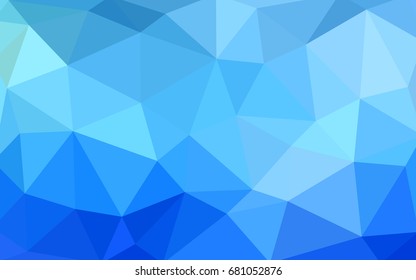 Light BLUE vector polygonal illustration, which consist of triangles. Triangular pattern for your business design. Geometric background in Origami style with gradient. 