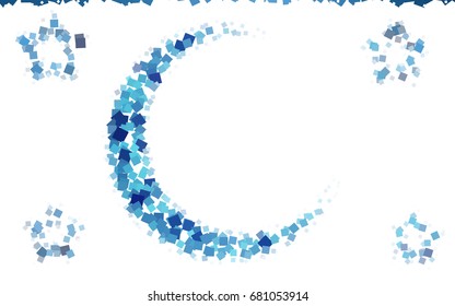 Light BLUE vector polygonal illustration, which consist of rectangles. Rectangular pattern for your business design. Geometric background in Origami style with gradient. 
