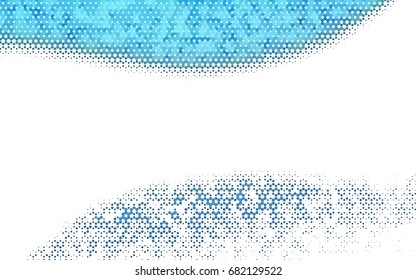 Light BLUE vector polygonal illustration, which consist of hexagons. Hexagonal design for your business. Creative geometric background in Origami style with gradient