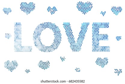 Light BLUE vector polygonal illustration, which consist of hexagons. Hexagonal design for your business. Creative geometric background in Origami style with gradient